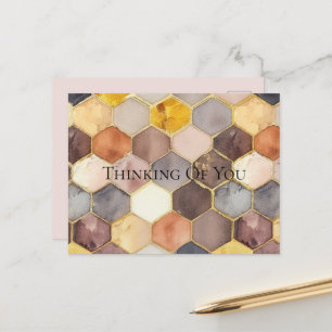 Glam Honey Comb Blush Champagne Abstract Briefkaart