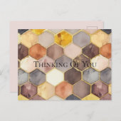 Glam Honey Comb Blush Champagne Abstract Briefkaart (Voorkant / Achterkant)