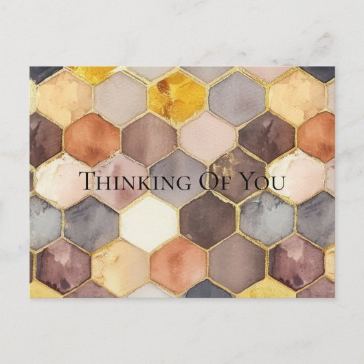 Glam Honey Comb Blush Champagne Abstract Briefkaart (Voorkant)