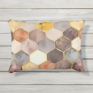 Glam Honey Comb Blush Champagne Abstract Buitenkussen