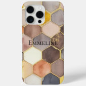Glam Honey Comb Blush Champagne Abstract Case-Mate iPhone Case (Achterkant)