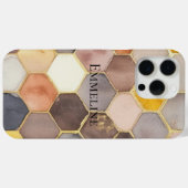 Glam Honey Comb Blush Champagne Abstract Case-Mate iPhone Case (Achterkant (horizontaal))