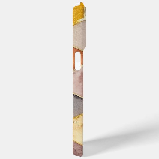 Glam Honey Comb Blush Champagne Abstract Case-Mate iPhone Case (Achterkant / Rechts)