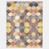 Glam Honey Comb Blush Champagne Abstract Fleece Deken (Voorkant)