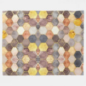 Glam Honey Comb Blush Champagne Abstract Fleece Deken (Voorkant (Horizontaal))