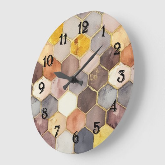 Glam Honey Comb Blush Champagne Abstract Grote Klok (Hoek)