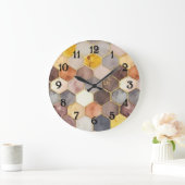 Glam Honey Comb Blush Champagne Abstract Grote Klok (Huis)