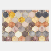 Glam Honey Comb Blush Champagne Abstract Inpakpapier Vel (Voorkant)