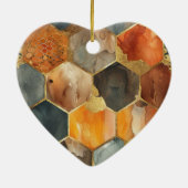 Glam Honey Comb Blush Champagne Abstract Keramisch Ornament (Achterkant)