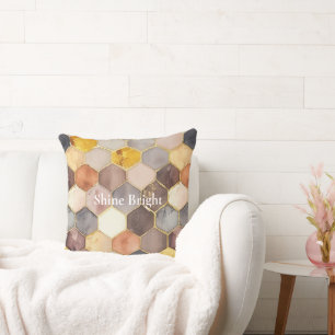 Glam Honey Comb Blush Champagne Abstract Kussen