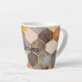 Glam Honey Comb Blush Champagne Abstract Latte Mok (Rechterhoek)
