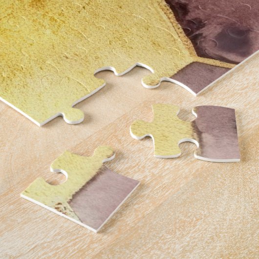 Glam Honey Comb Blush Champagne Abstract Legpuzzel (Zijkant)