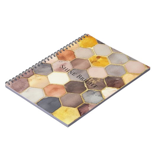 Glam Honey Comb Blush Champagne Abstract Notitieboek (Linkerzijde)