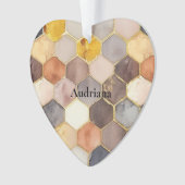 Glam Honey Comb Blush Champagne Abstract Ornament (voorkant)