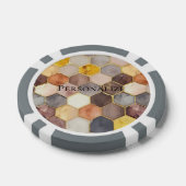 Glam Honey Comb Blush Champagne Abstract Poker Chips (Enkel)