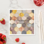 Glam Honey Comb Blush Champagne Abstract Servet (Insitu)