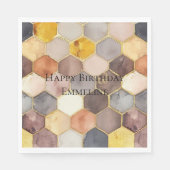 Glam Honey Comb Blush Champagne Abstract Servet (Voorkant)