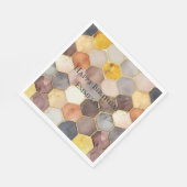 Glam Honey Comb Blush Champagne Abstract Servet (Hoek)