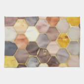 Glam Honey Comb Blush Champagne Abstract Theedoek (Horizontaal)