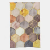 Glam Honey Comb Blush Champagne Abstract Theedoek (Verticaal)