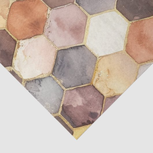 Glam Honey Comb Blush Champagne Abstract Tissuepapier (Detail)