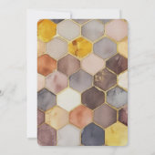 Glam Honey Comb Blush Champagne Abstract Verjaarda Kaart (Achterkant)