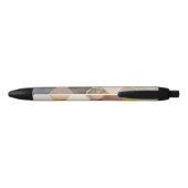 Glam Honey Comb Blush Champagne Abstract Zwarte Inkt Pen (Achterkant)
