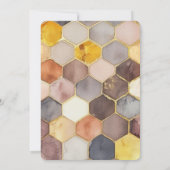 Glam Honey Comb Blush Champagne Abstracte bruiloft Kaart (Achterkant)