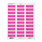 Glam Hot Pink Bat Mitswa Retouradres Etiket (Full Sheet)