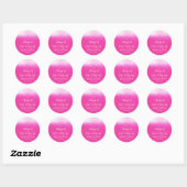 Glam Hot Pink Bat Mitzvah Ronde Sticker (Vel)