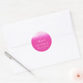 Glam Hot Pink Bat Mitzvah Ronde Sticker (Envelop)