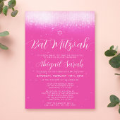 Glam Hot Roze Bat Mitzvah Kaart