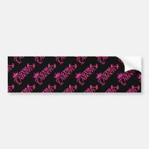 Glam hot roze faux glitter gynaecologische koningi bumpersticker