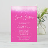 Glam Hot Roze Sweet 16 Kaart (Staand voorkant)