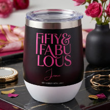 Glam Hot Roze Zwart Chic 50 & Fabulous Verjaardag 