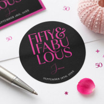 Glam Hot Roze Zwart Chic 50 & Fabulous Verjaardag 