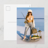 Glam Ice Gevist met kaviaar en champagne Feestdagenkaart (Voorkant / Achterkant)