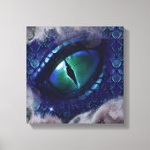 Glam Ink Gothic Blue Medieval Dragon Canvas Afdruk (Voorkant)