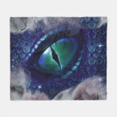 Glam Ink Gothic Blue Medieval Dragon Fleece Deken (Voorkant (Horizontaal))