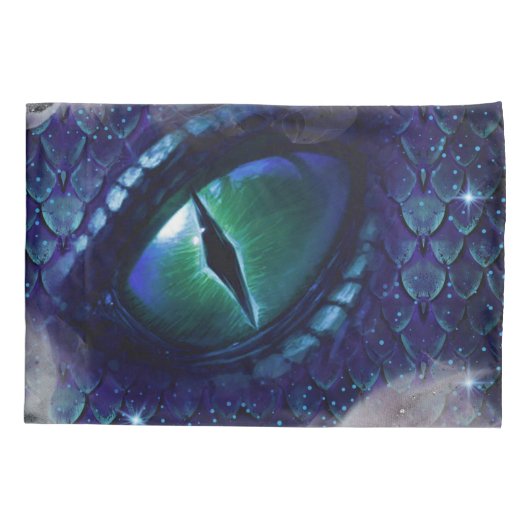 Glam Ink Gothic Blue Medieval Dragon Kussensloop (Achterkant-Links)