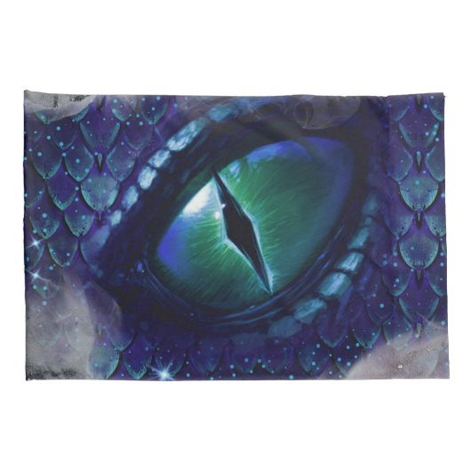 Glam Ink Gothic Blue Medieval Dragon Kussensloop (Achterkant-Rechts)