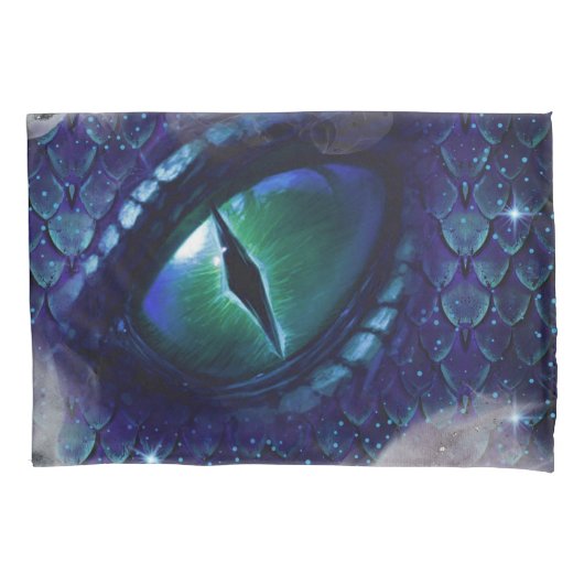 Glam Ink Gothic Blue Medieval Dragon Kussensloop (Voorkant-Links)