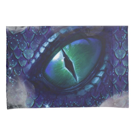 Glam Ink Gothic Blue Medieval Dragon Kussensloop (Voorkant-Rechts)