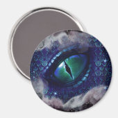 Glam Ink Gothic Blue Medieval Dragon Magneet (Voorkant / Achterkant)