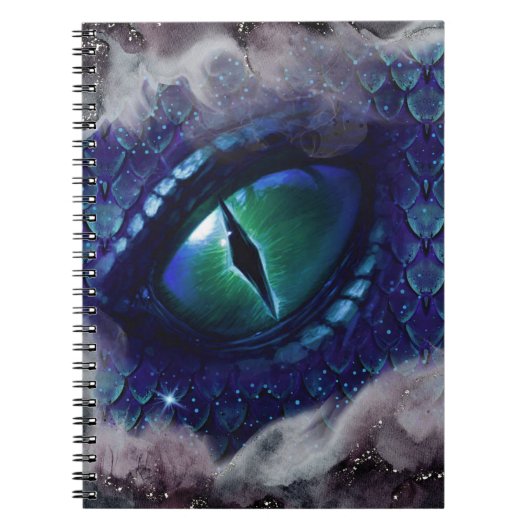 Glam Ink Gothic Blue Medieval Dragon Notitieboek (Voorkant)