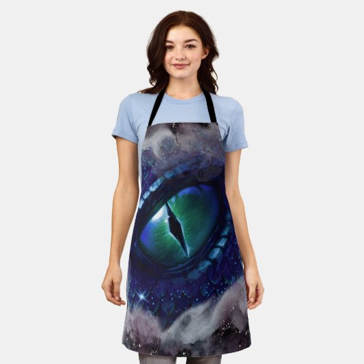 Glam Ink Gothic Blue Medieval Dragon Schort (Gedragen)