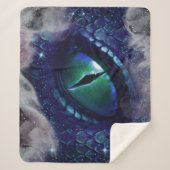 Glam Ink Gothic Blue Medieval Dragon Sherpa Deken (Voorkant)