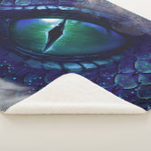 Glam Ink Gothic Blue Medieval Dragon Sherpa Deken (3/4)