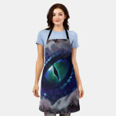 Glam Ink Gotische Blau Middeleeuwse Draak Schort (Gedragen)