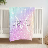Glam Iridescent Glitter Persoonlijk Kleurrijk Fleece Deken